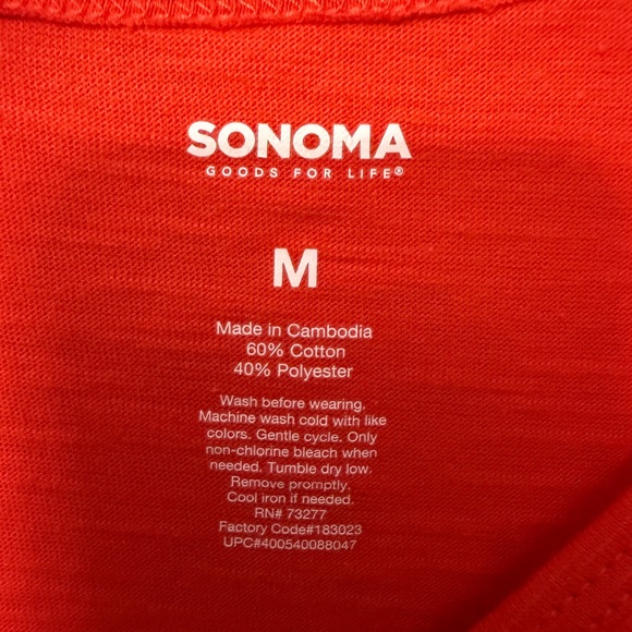 Sonoma Vibrant Cotton Blend Top - Picture 2 of 2